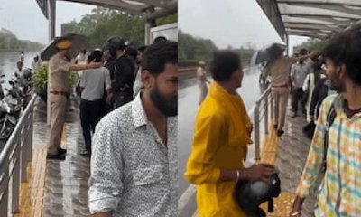 ವಿಐಪಿ ಪ್ರಯಾಣಕ್ಕಾಗಿ ಸಾರ್ವಜನಿಕರನ್ನು ಮಳೆಯಲ್ಲಿ ನೆನೆಯಿಸಿದ ಪೊಲೀಸರು