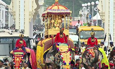 ಮೈಸೂರಿನಲ್ಲಿ ಐತಿಹಾಸಿಕ ದಸರಾ ಜಂಬೂ ಸವಾರಿ ಆರಂಭ