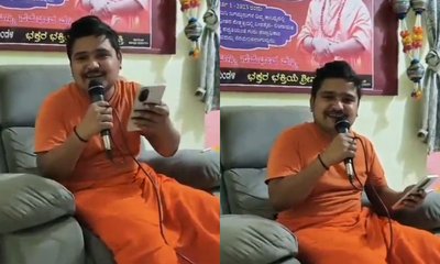 ಮದ್ಯದ ಬಾಟಲ್‌ ಎದುರುಗಡೆ ಇಟ್ಟುಕೊಂಡು ಸಿನಿಮಾ ಗೀತೆ ಹಾಡಿದ ಸ್ವಾಮೀಜಿ