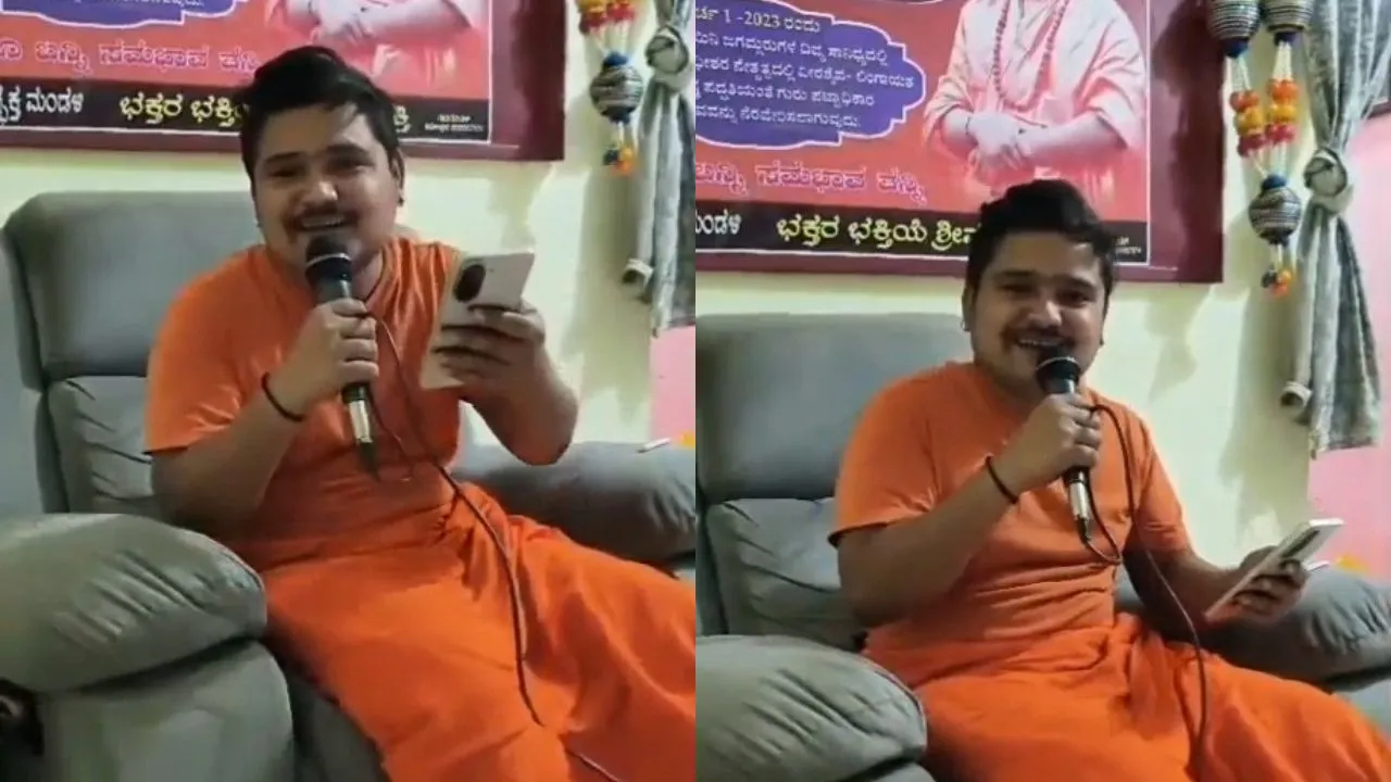 ಮದ್ಯದ ಬಾಟಲ್‌ ಎದುರುಗಡೆ ಇಟ್ಟುಕೊಂಡು ‘ಯಾರಿವಳು ಯಾರಿವಳು’ ಸಾಂಗ್ ಹಾಡಿದ ಕಾವಿಧಾರಿ; ಸ್ವಾಮೀಜಿಯ ಬಿಂದಾಸ್ ವಿಡಿಯೊ ವೈರಲ್