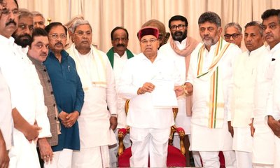 ಸರ್ಕಾರ ರಚಿಸಲು ಡಿ.ಕೆ.ಶಿವಕುಮಾರ್‌ಗೆ ರಾಜ್ಯಪಾಲರಿಂದ ಆಹ್ವಾನ;