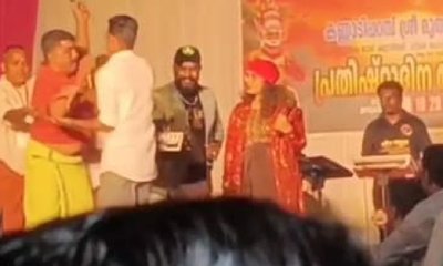 ದೇವಾಲಯದಲ್ಲಿ ದೇಶಭಕ್ತಿ ಗೀತೆ ಹಾಡಲು ಎಡಪಂಥೀಯರಿಂದ ಅಡ್ಡಿ!