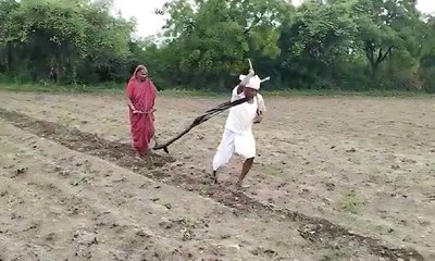 ಸ್ವತಃ ನೊಗ-ನೇಗಿಲು ಹೊತ್ತ ವೃದ್ಧ ದಂಪತಿಯ ಸಾಲ ಮನ್ನಾ