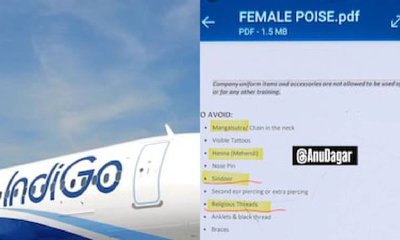 ಇಂಡಿಗೋ ಏರ್‌ಲೈನ್ಸ್ ಸಿಬ್ಬಂದಿಗೂ ಬಿಂದಿ,ತಿಲಕ ನಿಷೇಧ: ನೆಟ್ಟಿಗರು ಕಿಡಿ!