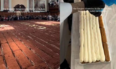 3,000 ಮೊಟ್ಟೆಗಳಿಂದ ತಯಾರಿಸಲ್ಪಟ್ಟ ವಿಶ್ವದ ಅತಿ ಉದ್ದದ ತಿರಾಮಿಸು