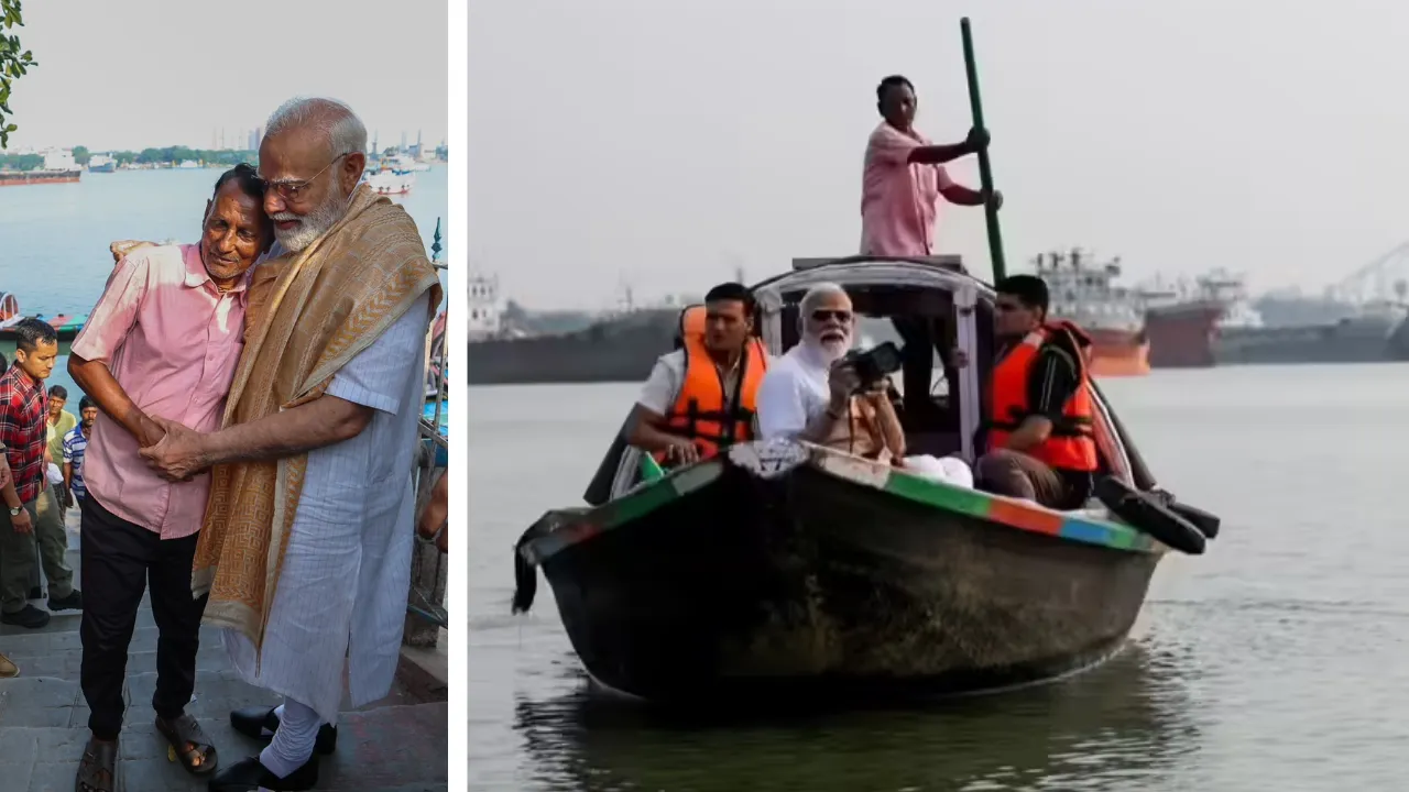 ಪಶ್ಚಿಮ ಬಂಗಾಳದಲ್ಲಿ ಎರಡನೇ ಹಂತದ ಮತದಾನಕ್ಕೆ ಸಿದ್ಧತೆ ನಡೆಯುತ್ತಿದ್ದರೆ ಹೂಗ್ಲಿಯಲ್ಲಿ ಪ್ರಧಾನಿ ನರೇಂದ್ರ ಮೋದಿ ಜಾಲಿ ರೈಡ್ - Image 4