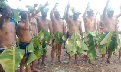 ಭೂ ಹಕ್ಕುಗಳಿಗಾಗಿ ವಿಭಿನ್ನ ರೀತಿಯಲ್ಲಿ ಪ್ರತಿಭಟಿಸಿದ ರೈತರು