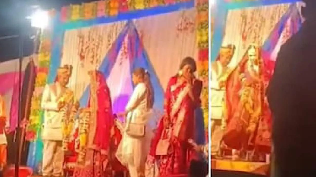 ಮದುವೆ ಮಂಟಪದಲ್ಲಿ ವರನಿಗೆ ಹಾರ ಹಾಕುವ ಬದಲು ಪ್ರಿಯತಮನಿಗೆ ಹಾರ ಹಾಕಿದ ವಧು: ವಿಡಿಯೊ ವೈರಲ್