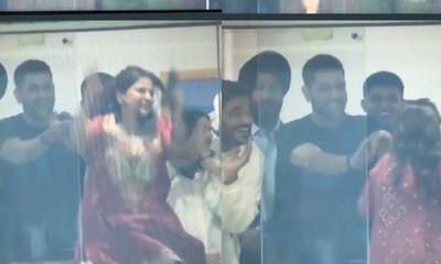 ನಾಟೌಟ್‌ಗೆ ಸಂಭ್ರಮಿಸಿದ ಪತ್ನಿಯನ್ನು ತಡೆದ ಧೋನಿ; ವಿಡಿಯೊ ವೈರಲ್