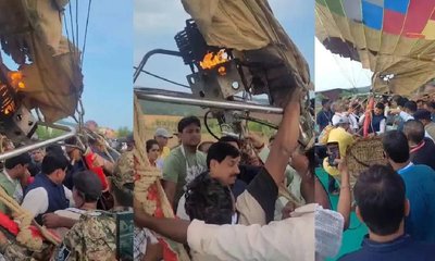 ಸಿಎಂ ಇದ್ದ ಹಾಟ್ ಏರ್ ಬಲೂನ್‌ಗೆ ಬೆಂಕಿ!