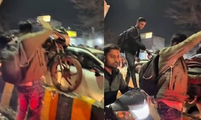 ಡಿವೈಡರ್ ಮೇಲೆಯೇ ಬೈಕ್ ಹತ್ತಿಸಿದ ಬೈಕ್ ಸವಾರ: ವಿಡಿಯೊ ವೈರಲ್!