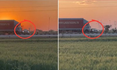 ಕಾರನ್ನು 1.5 ಕಿಲೋ ಮೀಟರ್‌ ಎಳೆದೊಯ್ದ ಟ್ರಕ್:  ಭಯಾನಕ ವಿಡಿಯೊ ವೈರಲ್