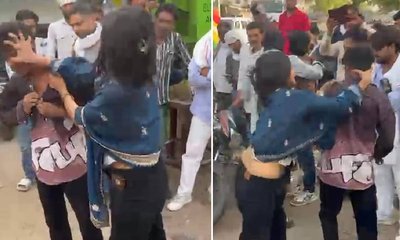 ಮಧ್ಯ ರಸ್ತೆಯಲ್ಲೇ ಗಂಡನ ಮೇಲೆ ಹಲ್ಲೆ ನಡೆಸಿದ ಪತ್ನಿ: ವಿಡಿಯೊ ವೈರಲ್