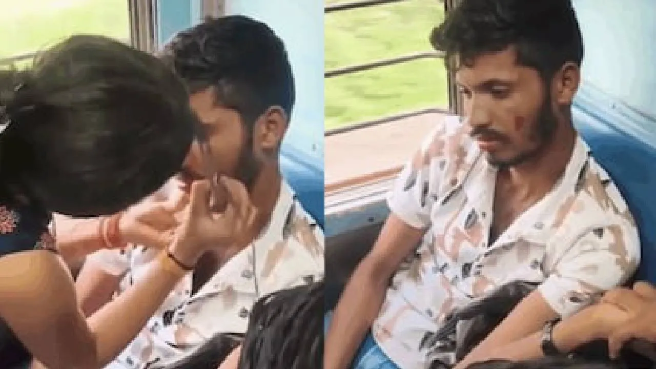 ರೈಲಿನಲ್ಲಿ ಲೈಂಗಿಕ ಕಿರುಕುಳ: ಕಾಮುಕನ ತುಟಿಗೆ ಲಿಪ್‌ಸ್ಟಿಕ್ ಹಚ್ಚಿ ಬಳೆ ತೊಡಿಸಿ ಸಾರ್ವಜನಿಕವಾಗಿ ಅವಮಾನಿಸಿದ ಯುವತಿ