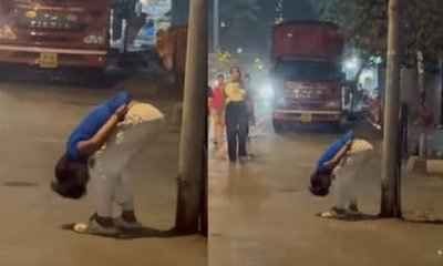 ಮಹಾರಾಷ್ಟ್ರ ರಸ್ತೆಯಲ್ಲಿ ವಿಚಿತ್ರ ಭಂಗಿಯಲ್ಲಿ ನಿಂತ ಯುವಕ: ಆತಂಕಕಾರಿ ದೃಶ್ಯ