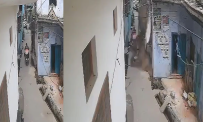 ಚಲಿಸುತ್ತಿದ್ದ ಬೈಕ್ ಸವಾರನ ಮೇಲೆ ಕುಸಿದು ಬಿದ್ದ ಗೋಡೆ