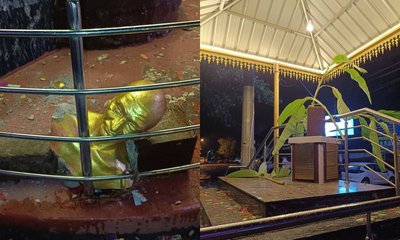 ಹಾವೇರಿಯಲ್ಲಿ ಗಾಂಧಿ ಪುತ್ಥಳಿ ಧ್ವಂಸ ಮಾಡಿದ ಕಿಡಿಗೇಡಿಗಳು!