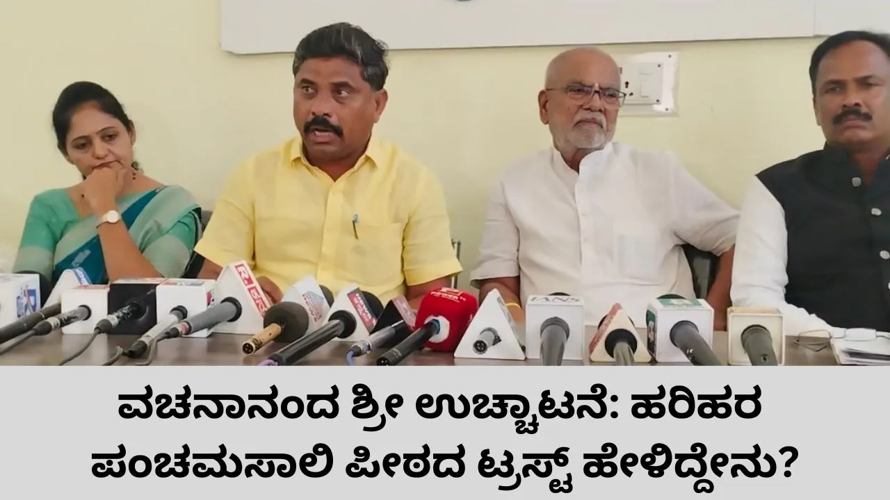 ಬೈಲಾದ ಪ್ರಕಾರವೇ ವಚನಾನಂದ ಶ್ರೀ ಉಚ್ಚಾಟನೆ: ಹರಿಹರ ಪಂಚಮಸಾಲಿ ಪೀಠದ ಟ್ರಸ್ಟ್‌ ಸ್ಪಷ್ಟನೆ