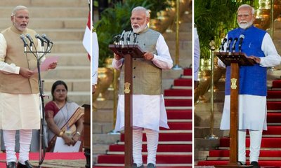 ಪ್ರಧಾನಿ ಮೋದಿ ಪ್ರಮಾಣ ವಚನ ಸ್ವೀಕಾರ ಮಾಡಿದ ಕ್ಷಣಗಳ ಝಲಕ್