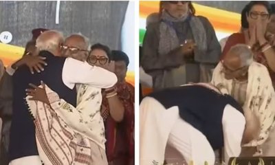 ಬಿಜೆಪಿ ಕಾರ್ಯಕರ್ತನ ಪಾದ ಮುಟ್ಟಿ ನಮಸ್ಕರಿಸಿದ ಪ್ರಧಾನಿ