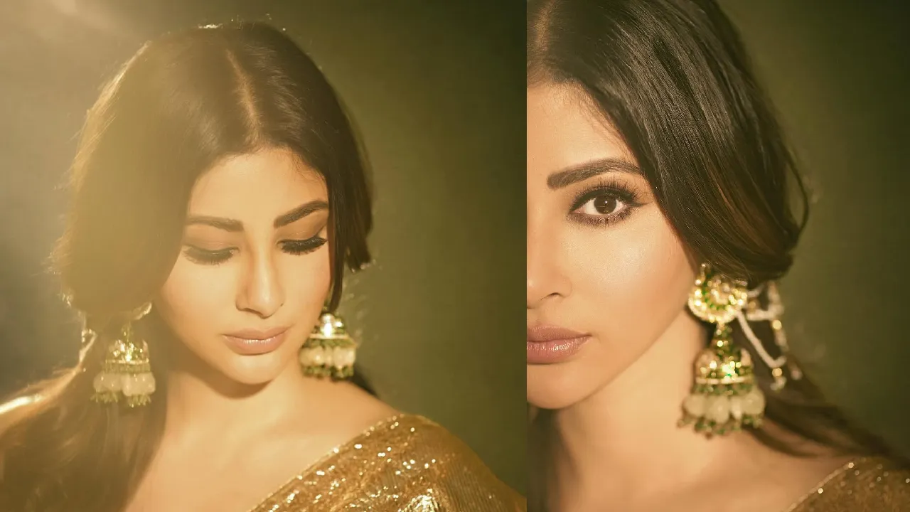 Mouni Roy:  ಗೋಲ್ಡನ್‌ ಕಲರ್‌ ಸೀರೆಯಲ್ಲಿ ಮಿಂಚಿದ ಬೆಂಗಾಲಿ ಬೆಡಗಿ ಮೌನಿ ರಾಯ್‌; ಫೋಟೋಸ್‌  ನೋಡಿ - Image 5