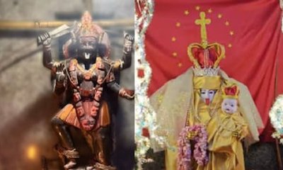 ಕಾಳಿ ಮಾತೆಯ ವಿಗ್ರಹಕ್ಕೆ ಮದರ್‌ ಮೇರಿಯ ಅಲಂಕಾರ- ವಿಡಿಯೊ ನೋಡಿ