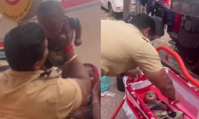 ಬೀದಿ ಬದಿಯ ಮಗುವಿಗೆ ತೊಟ್ಟಿಲು ಉಡುಗೊರೆ ನೀಡಿದ ಮುಂಬೈ ಪೊಲೀಸ್