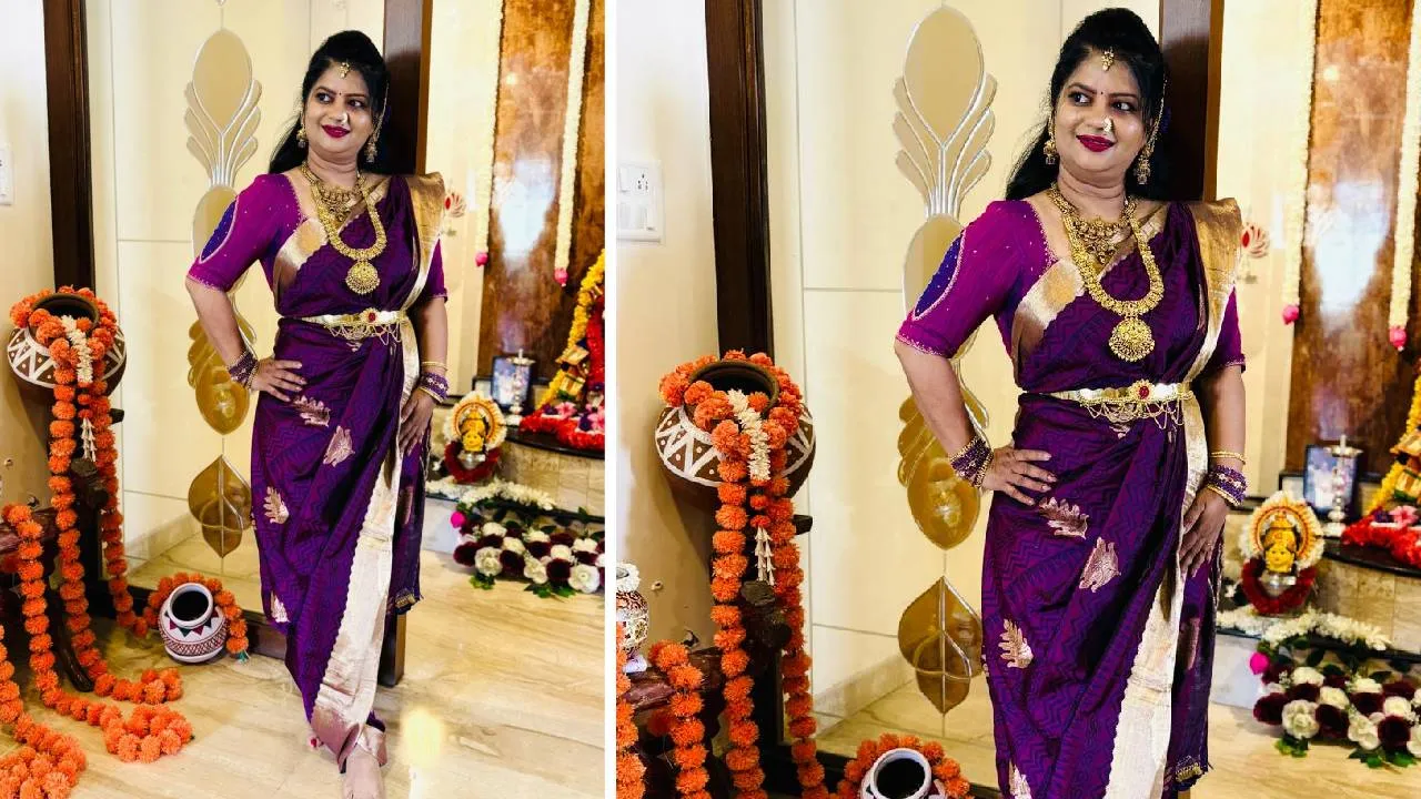 Navaratri Fashion 2025: ನವರಾತ್ರಿಯಲ್ಲಿ ನೇರಳೆ ಬಣ್ಣದ ಜಾದೂ - Image 4