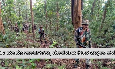 15 ಮಾವೋವಾದಿಗಳನ್ನು ಹೊಡೆದುರುಳಿಸಿದ ಭದ್ರತಾ ಪಡೆ