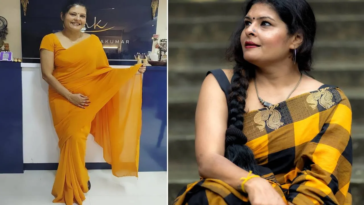 Orrange color saree