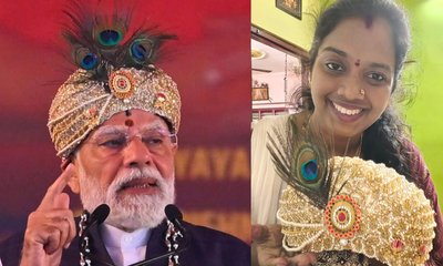 ಪ್ರಧಾನಿ ಮೋದಿ ಧರಿಸಿದ್ದ ಪೇಟ ತಯಾರಿಸಿದ್ದು ತುಮಕೂರಿನ ಮಹಿಳೆ!