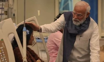 ಭೂತಾನ್‌ನಿಂದ ಬಂದ ಕೂಡಲೇ ಗಾಯಾಳುಗಳನ್ನು ವಿಚಾರಿಸಿದ ಪ್ರಧಾನಿ