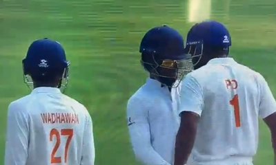 Ranji Trophy: ಕೆವಿ ಅನೀಶ್‌ಗೆ ತಲೆಯಿಂದ ಗುದ್ದಿದ ಪರಾಸ್‌ ದೋಗ್ರಾ!