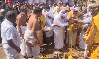 ಗುಜ್ಜನಡು ವೀರಾಂಜನೇಯ ಸ್ವಾಮಿ ದೇವಸ್ಥಾನ ನಿರ್ಮಾಣಕ್ಕೆ ನೆರವೇರಿದ ಭೂಮಿ ಪೂಜೆ