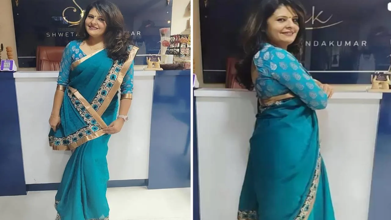 Peacock green saree