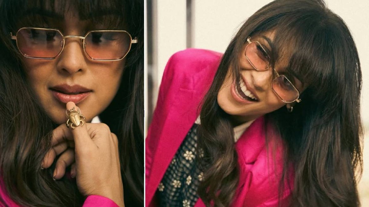 Pink Blazer layer look