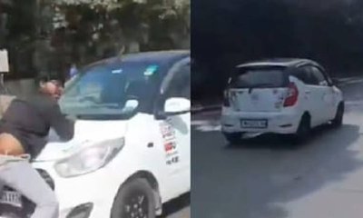 ಚಾಲಕನನ್ನು ಕಾರ್‌ ಬಾನೆಟ್ ಮೇಲೆ 2 ಕಿ.ಮೀ. ಎಳೆದೊಯ್ದ ಮಹಿಳೆ