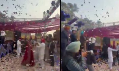 ದಂಪತಿ ಮೇಲೆ ಲಕ್ಷ ಮೌಲ್ಯದ ನೋಟುಗಳನ್ನು ಸುರಿಸಿದ ಅತಿಥಿಗಳು