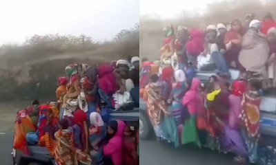 16 ಸೀಟರ್‌ ಜೀಪ್‌ನಲ್ಲಿ 60 ಮಂದಿ ಪ್ರಯಾಣ: ವಿಡಿಯೊ ವೈರಲ್‌