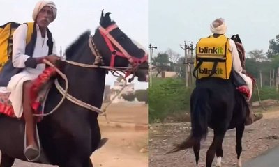 ಕುದುರೆಯ ಮೇಲೆ ಆರ್ಡರ್ ತಲುಪಿಸಿದ ಬ್ಲಿಂಕ್‌ಇಟ್‌ ಡೆಲಿವರಿ ಬಾಯ್