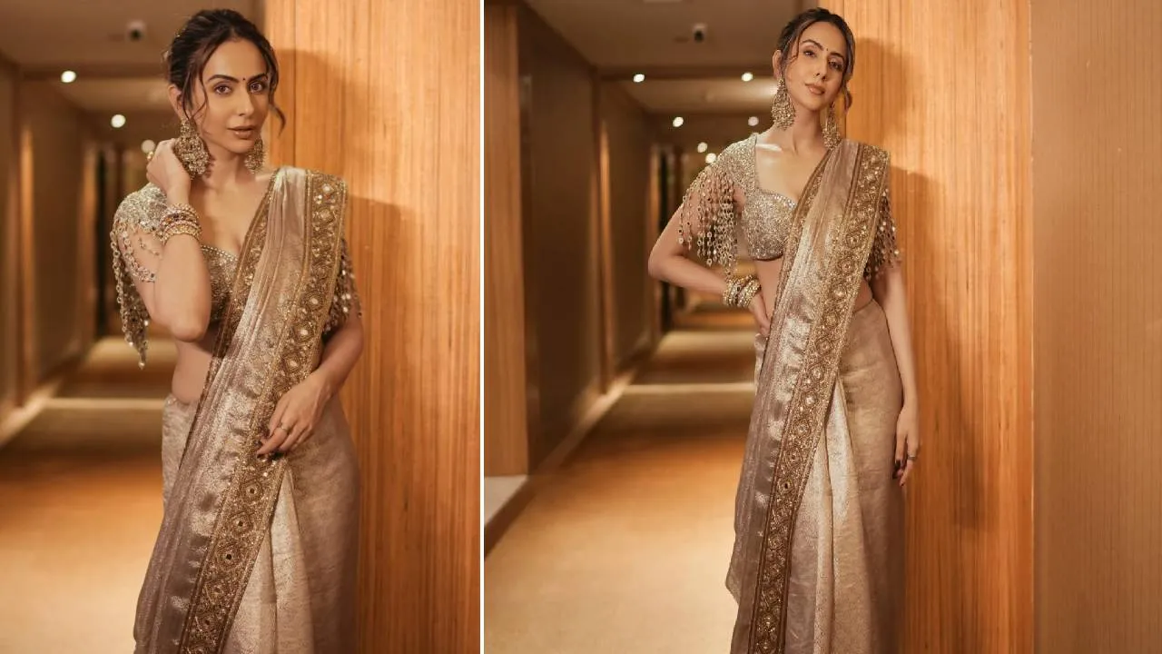 Star Fashion 2026: ಗೋಲ್ಡ್ ಸೀರೆಯಲ್ಲಿ ಬಂಗಾರದ ಬೊಂಬೆಯಾದ ರಕುಲ್‌ ಪ್ರೀತ್‌ ಸಿಂಗ್‌ - Image 3