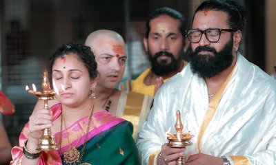 ಕೊಲ್ಲೂರು ದೇಗುಲಕ್ಕೆ ರಿಷಬ್‌ ಶೆಟ್ಟಿ ದಂಪತಿ ಭೇಟಿ