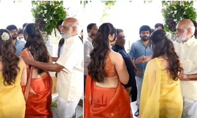 ಕೀರ್ತಿ ಸುರೇಶ್-ಕೃತಿ ಶೆಟ್ಟಿಯ ಕೈಗಳನ್ನು ಹಿಡಿದು ಎಳೆದಾಡಿದ ನಿರ್ದೇಶಕ