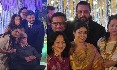 Photos: ಅಕ್ಕನ ಮಗನ ಮದುವೆ ಆರತಕ್ಷತೆಯಲ್ಲಿ  'ಕಿಚ್ಚ' ಸುದೀಪ್