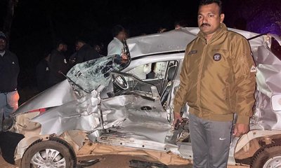 ಸಾಗರ ಸಮೀಪ ಕ್ಯಾಂಟರ್-ಕಾರು ಡಿಕ್ಕಿಯಾಗಿ ಇಬ್ಬರ ದುರ್ಮರಣ