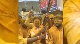 ಜಾತ್ರೆ ವೇಳೆ ಗಾಳಿಯಲ್ಲಿ ಗುಂಡು ಹಾರಿಸಿದ ರಮೇಶ್ ಜಾರಕಿಹೊಳಿ ಪುತ್ರ