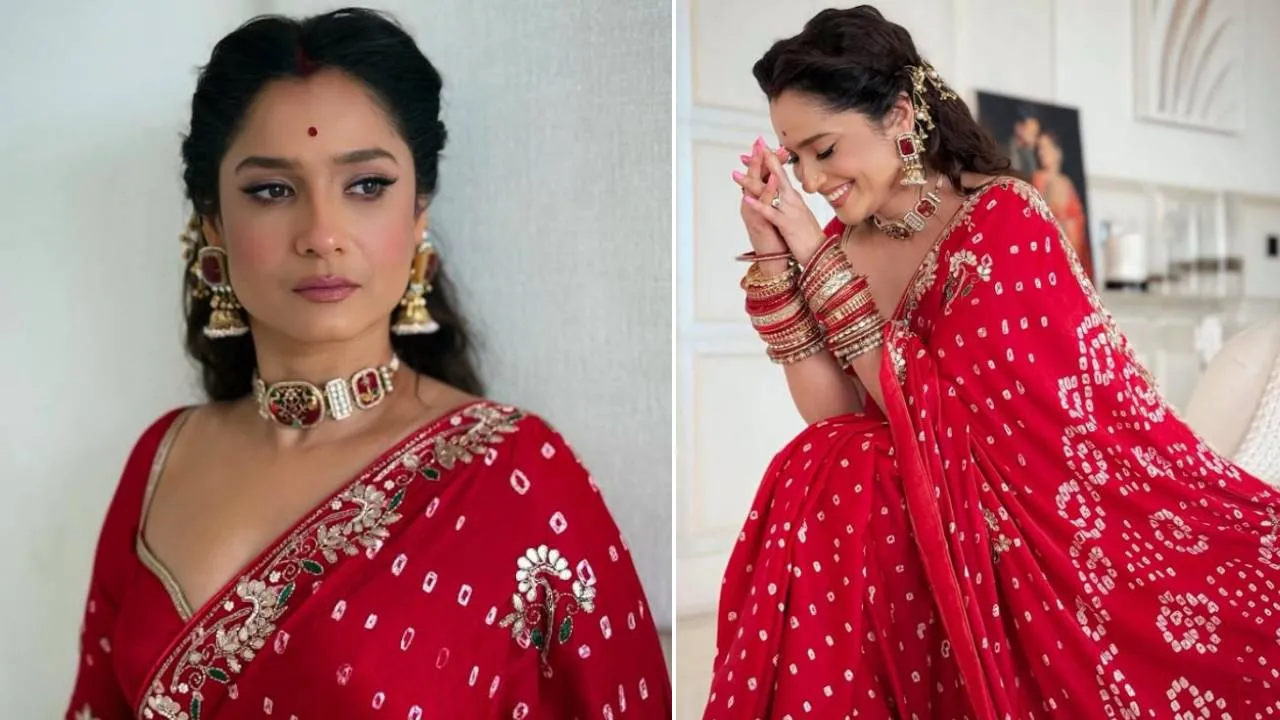 Saree Fashion 2025: ಟ್ರೆಂಡ್‌ಗೆ ಮರಳಿದ ನಟಿ ಅಂಕಿತಾ ಲೊಖಂಡೆ ಉಟ್ಟ ಡಿಸೈನರ್‌ ಬಂಧೇಜ್‌ ಸೀರೆ - Image 3