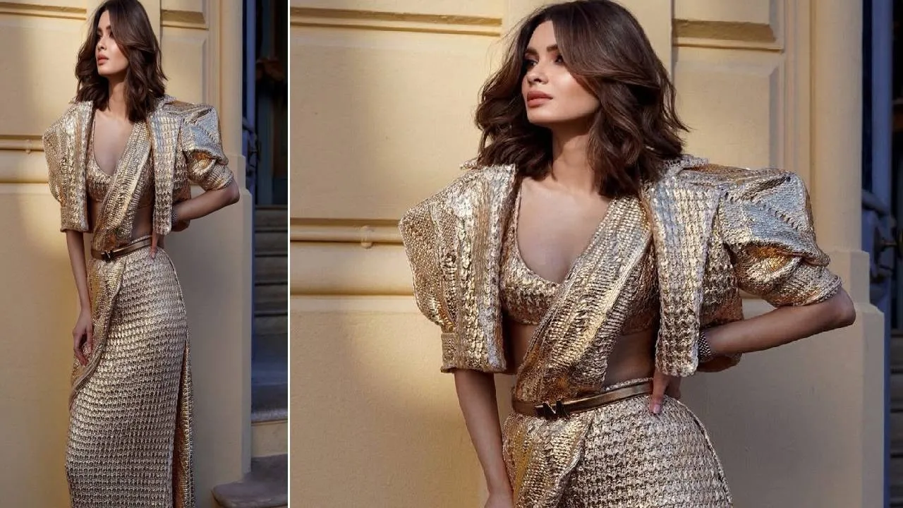 Cannes Fashion: ಕಾನ್ಸ್‌ನಲ್ಲಿ ಬಂಗಾರ ವರ್ಣದ ಸೀರೆಯಲ್ಲಿ ಮಿರಮಿರ ಮಿಂಚಿದ ಡಯಾನಾ ಪೆಂಟಿ - Image 5