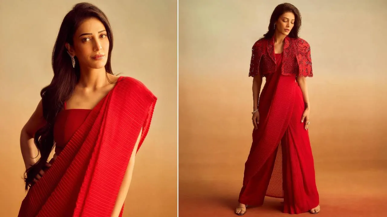 Star Saree Fashion 2026: ಶ್ರುತಿ ಹಾಸನ್‌ ರೆಡ್‌ ರೆಡಿಮೇಡ್‌ ಸೀರೆಯ ಗಮ್ಮತ್ತು - Image 3