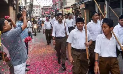 ಸಂಘದ ಪಥಸಂಚಲನದ ಭಾಗವಹಿಸಿದ ವಿದ್ಯಾರ್ಥಿಗೆ ಶಿಕ್ಷೆ